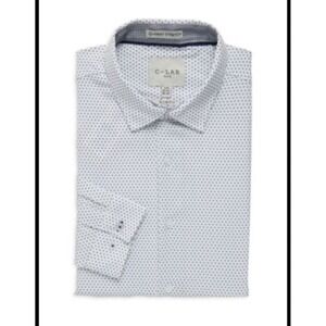C-Lab‎ Dress Shirt Mens Med 15.5  33/34 Slim Performance Button AOP Stretch NEW
